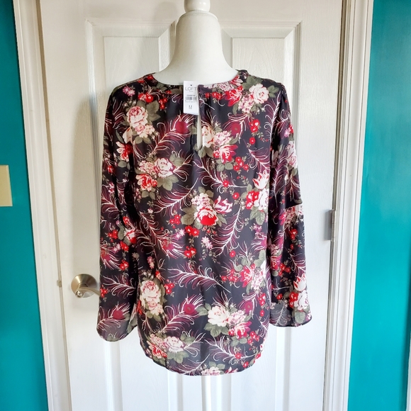 Loft Petite Women's Top Medium Black - Picture 8 of 16